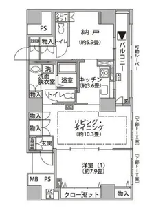 東雲キャナルコートCODAN20号棟【5階】の間取り
