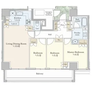 クラッシィタワー新宿御苑【24階】の間取り