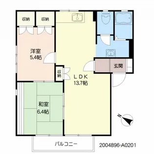 マリーンハイツ畝刈 A棟【2階】の間取り