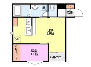 ラテ古町【3階】の間取り