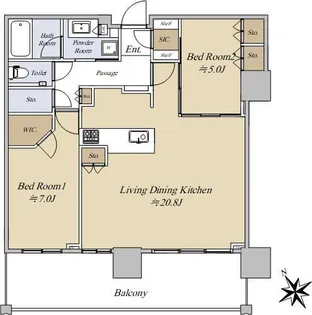シティタワー広島【32階】の間取り