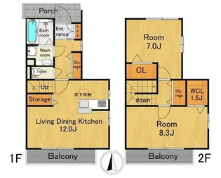 ルミエール野方【2階】の間取り