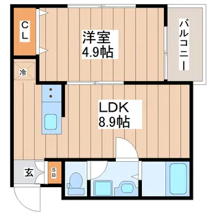 ラフィーノ北仙台【1階】の間取り