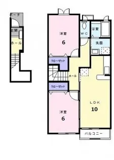 てぃーだ B【2階】の間取り