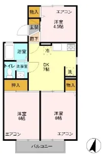 プリムヴェールA【2階】の間取り