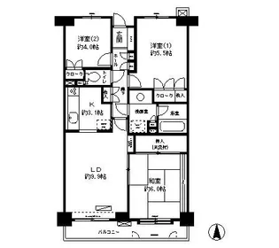 グリーンフォレスト宮前平【4階】の間取り