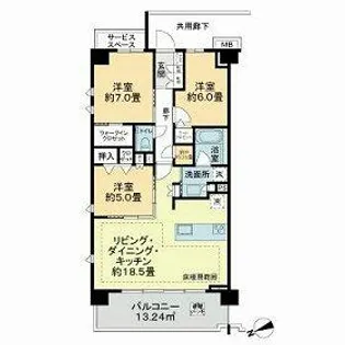 ASUKAYAMA RESIDENCE【3階】の間取り