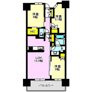 ウエリス高崎問屋町1306号室【13階】の間取り