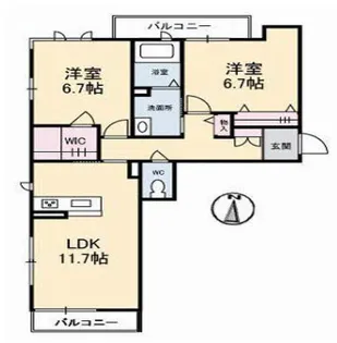 プリティーウーマン A棟 305号室【3階】の間取り