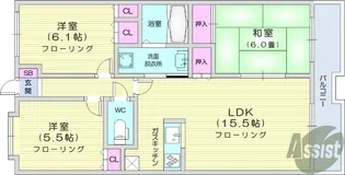 東仙台六番館【5階】の間取り
