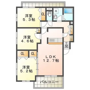 ハーモニートキワS【3階】の間取り