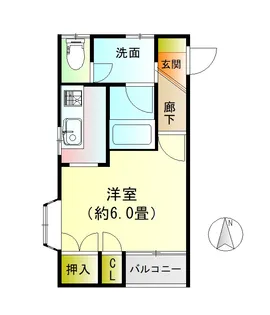南町山岸ハイツII【1階】の間取り