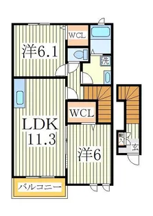 カーサ・大井C【2階】の間取り