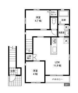 カーサ小田栄【2階】の間取り
