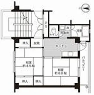 ビレッジハウス玖珂2号棟【5階】の間取り