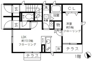 シャンテ西荻北【1階】の間取り