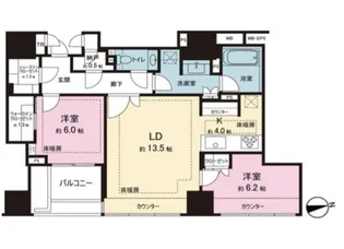 ザ・パークハウスグラン三番町26【10階】の間取り
