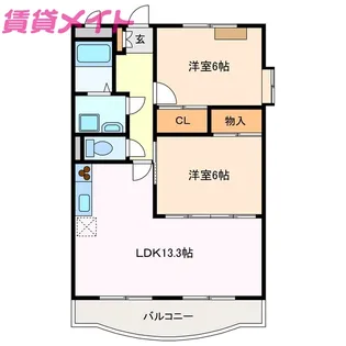 ベルテ白子【2階】の間取り