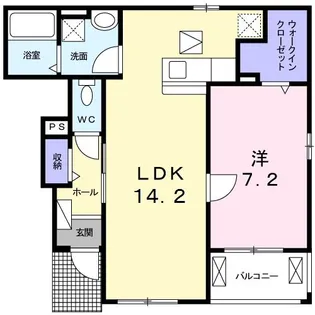 クリスタル フェンテ I【1階】の間取り