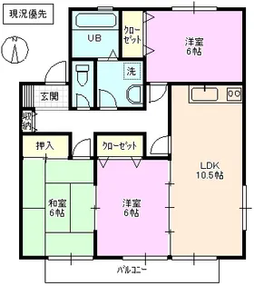 コートパストラル B棟【2階】の間取り