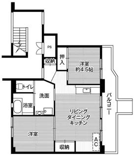 ビレッジハウス上三川2号棟【1階】の間取り