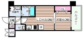 スプランディッド中之島WEST【4階】の間取り