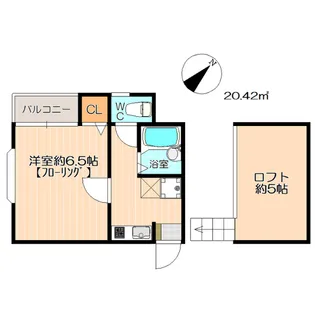 ピュア東比恵参番館【2階】の間取り