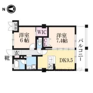 K-TERRACE学研奈良登美ヶ丘南棟【4階】の間取り