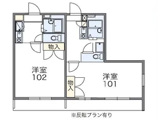レオパレス柏原【2階】の間取り
