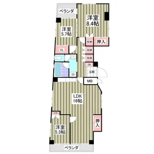 寺井ビル【8階】の間取り