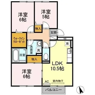 クレッシェンド今村【1階】の間取り