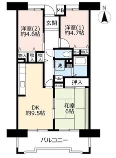 URアルビス旭ヶ丘【1階】の間取り