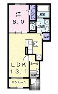 ウィング吉田【1階】の間取り