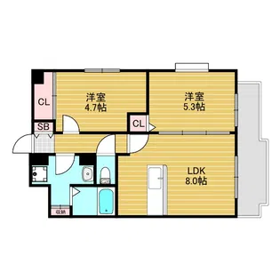 メゾンソアール【5階】の間取り