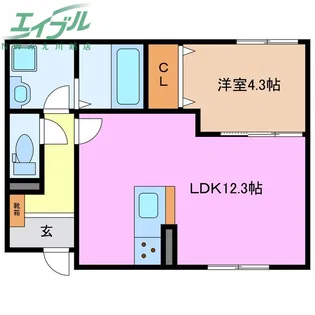 伝馬ルーチェII【1階】の間取り