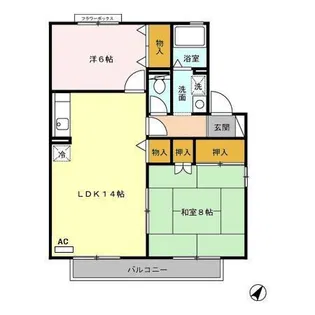 サーフスリィ吉村【1階】の間取り