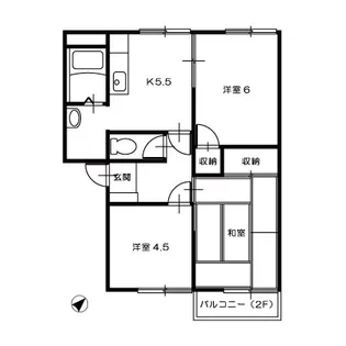 コーポ服部A【2階】の間取り
