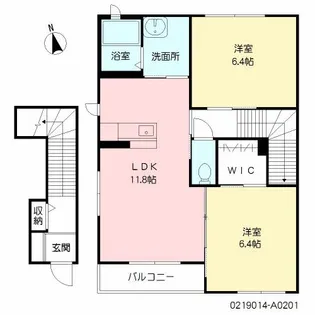 クレセオ泉【2階】の間取り