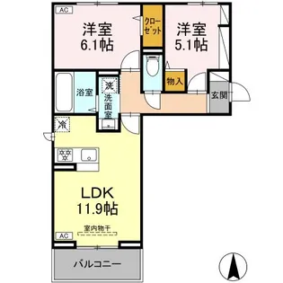 フォールC【3階】の間取り