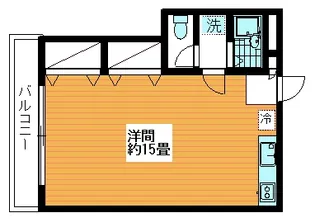 貸マンション 1K 中馬込1丁目(クレスト)【3階】の間取り
