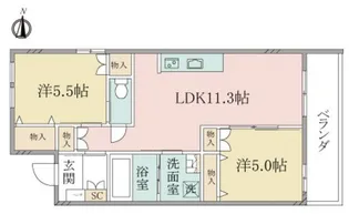 (シニア限定)ヘーベルヴィレッジ横浜中山~フクゥール横浜中山~【2階】の間取り