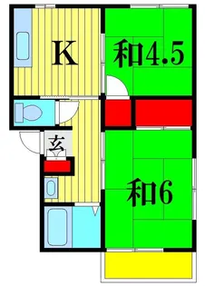 コーポ小川【1階】の間取り
