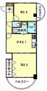 アサヒツインハイツ【2階】の間取り