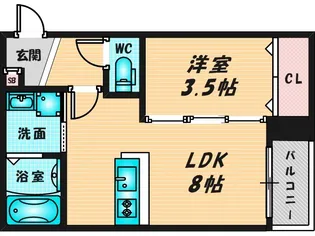 CRASTINE岩田町5丁目【1階】の間取り