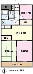 ベルメゾンクレスト【1階】の間取り