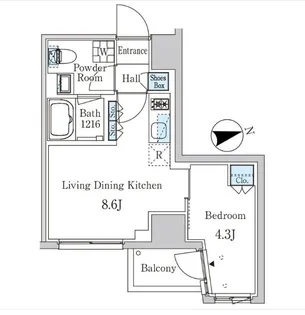 ザ・ライオンズフォーシア外神田【6階】の間取り