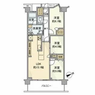 ルピアコート宮前平【3階】の間取り