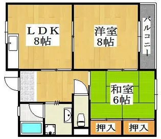 ハイフラット静徳【3階】の間取り