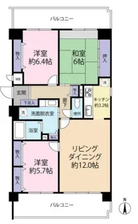 ネオハイツ桜井A棟【2階】の間取り