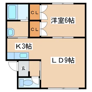 プライフ大輝【1階】の間取り